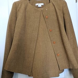 Modern Mustard Color Minimalist Jacket and Pants - Size 8-Beautiful Fabric.